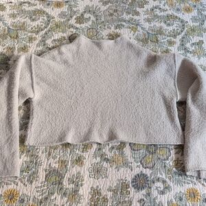 Free People Grey Bell Sleeve Boho Sweater